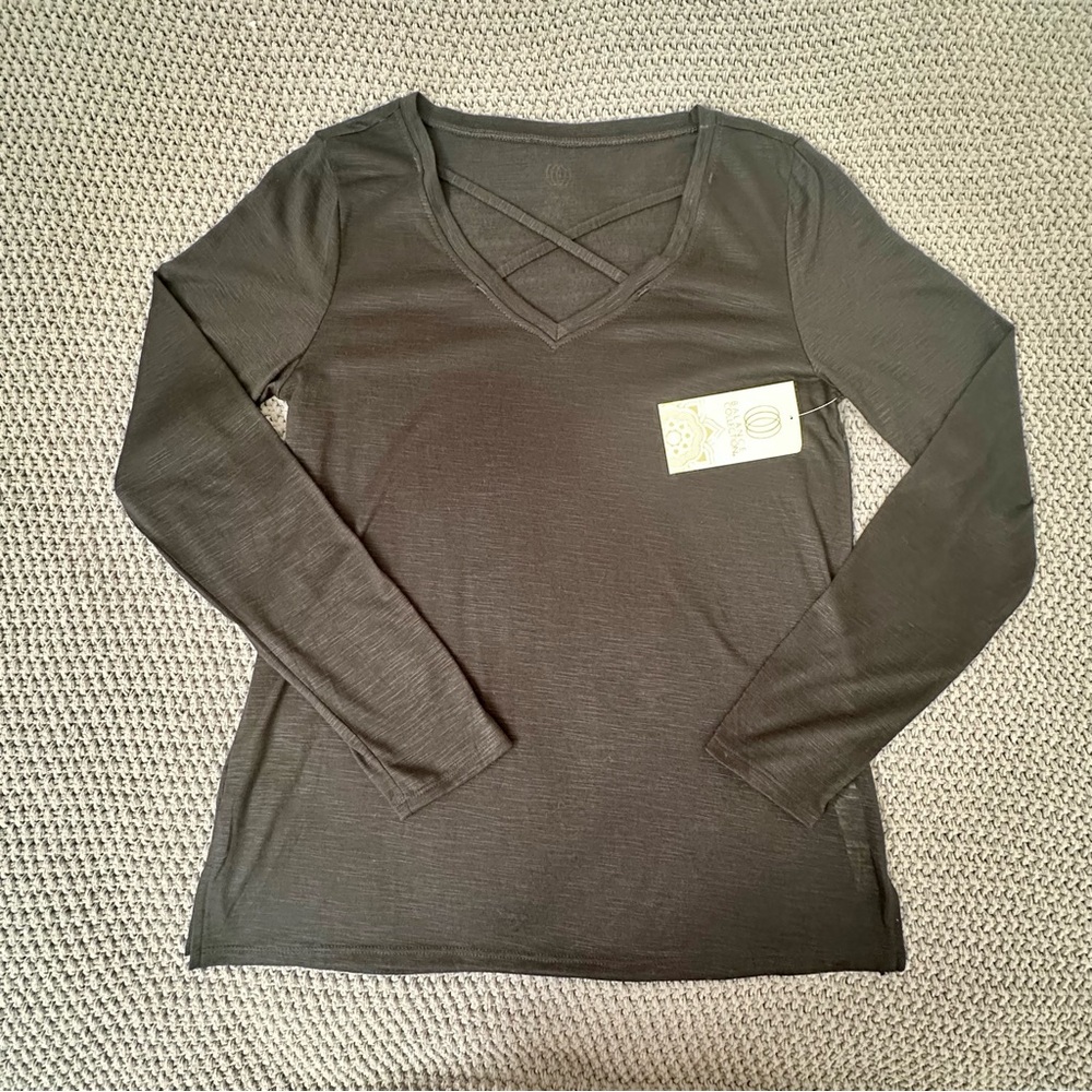 Balance Collection Women’s Black Long Sleeve Yoga Top Size: Large NWT